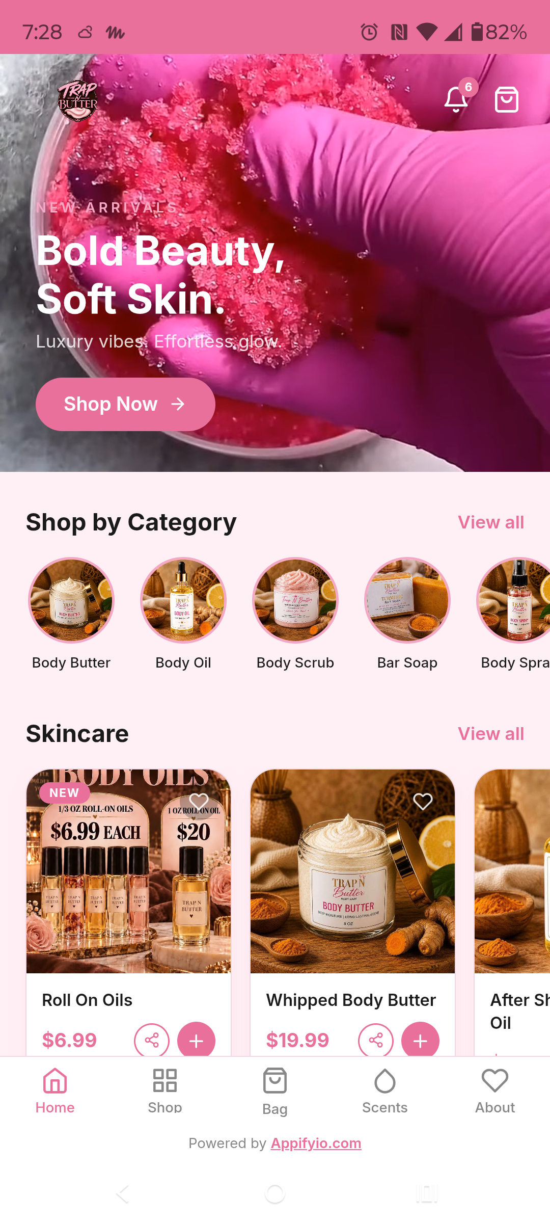 Trap N Butter beauty and skincare app